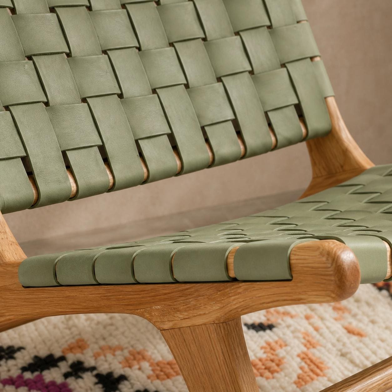 Moroccan Accent Chair — back view of handmade construction