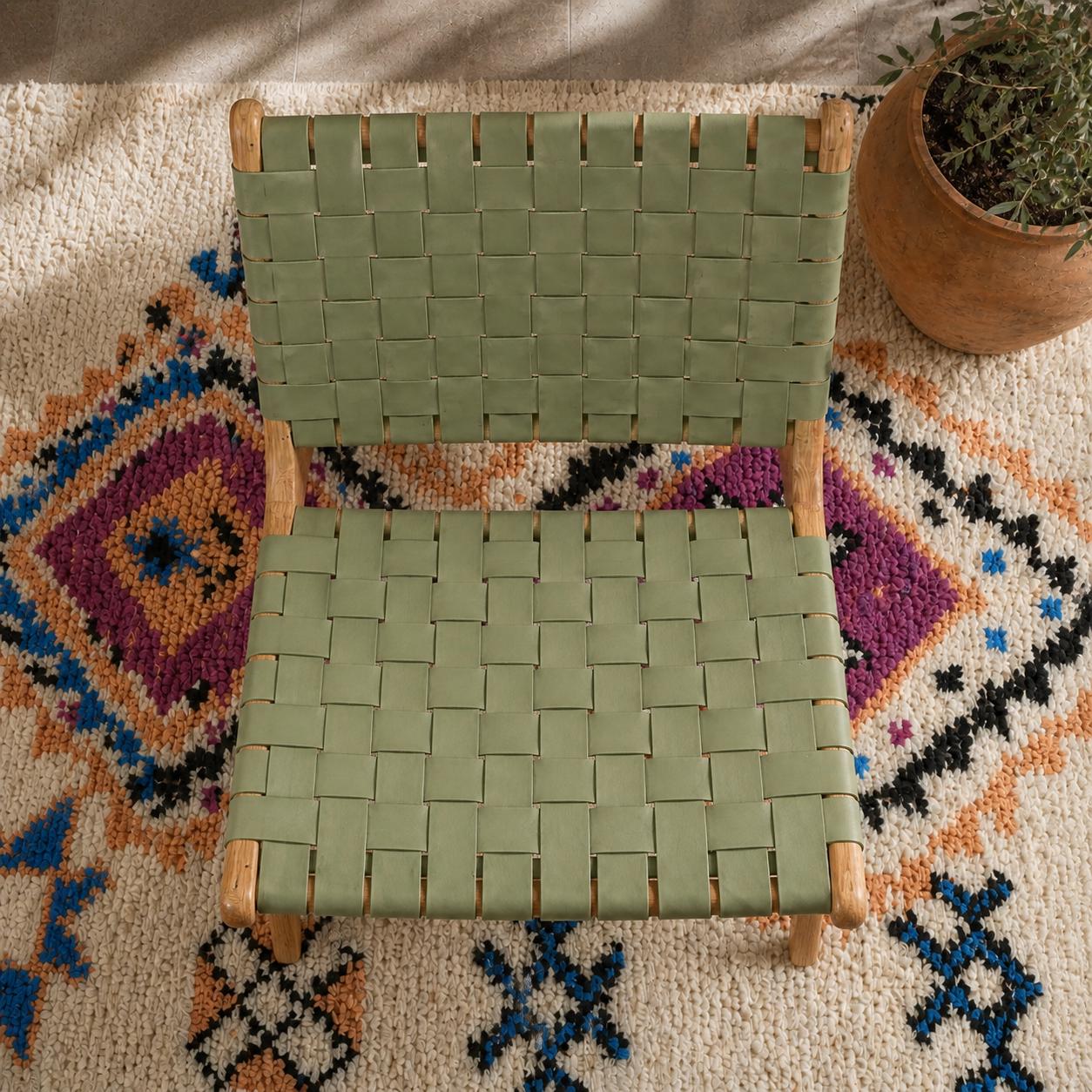 Moroccan Accent Chair — three-quarter angle