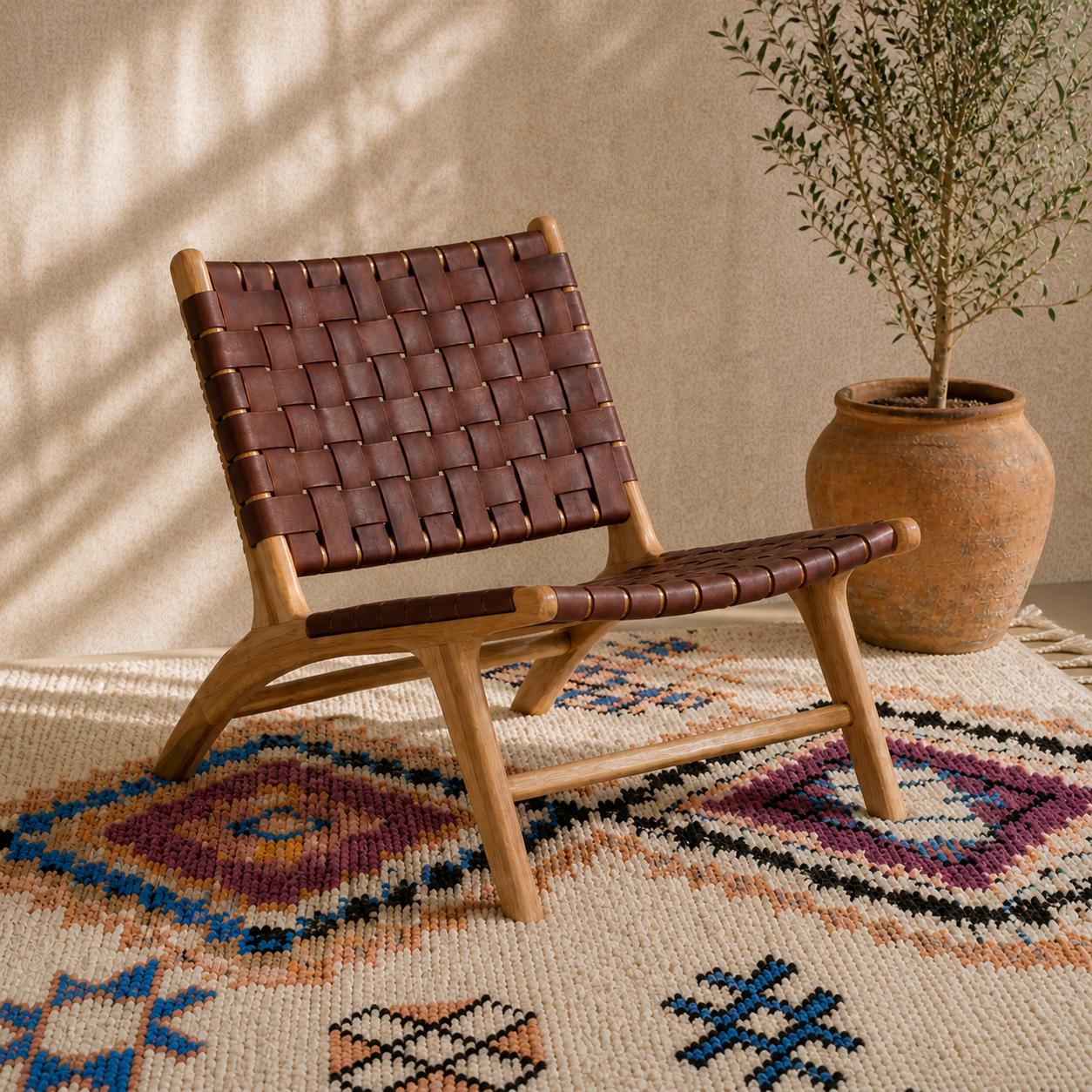 Moroccan Accent Chair — back view of handmade construction