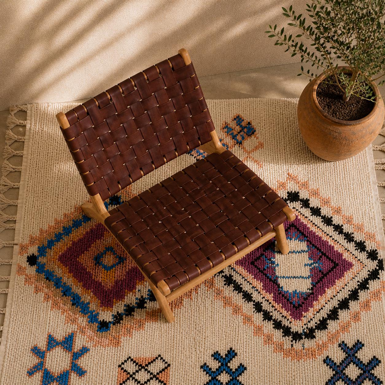Moroccan Accent Chair — three-quarter angle