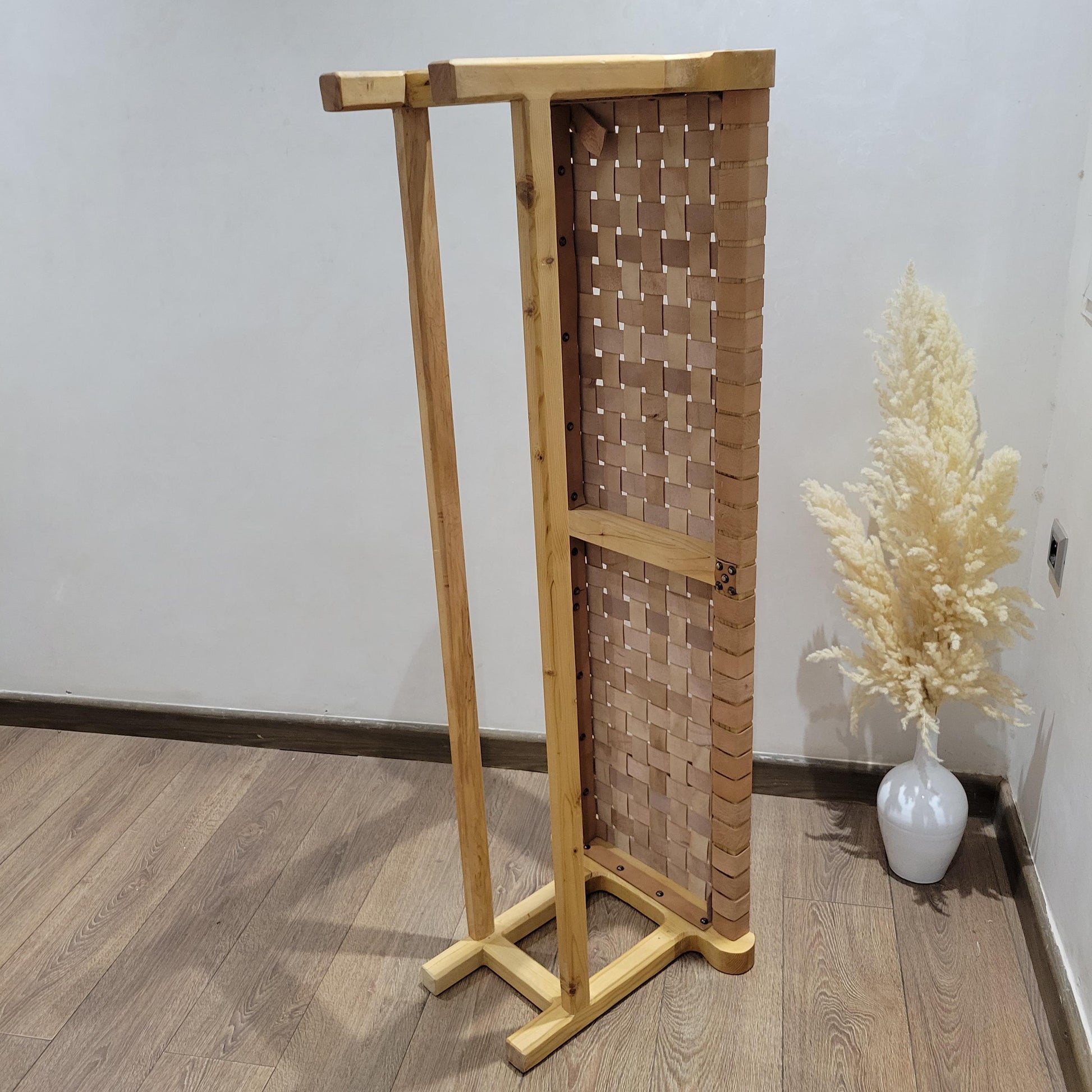 Woven Leather Bench — handmade in Marrakesh, Morocco