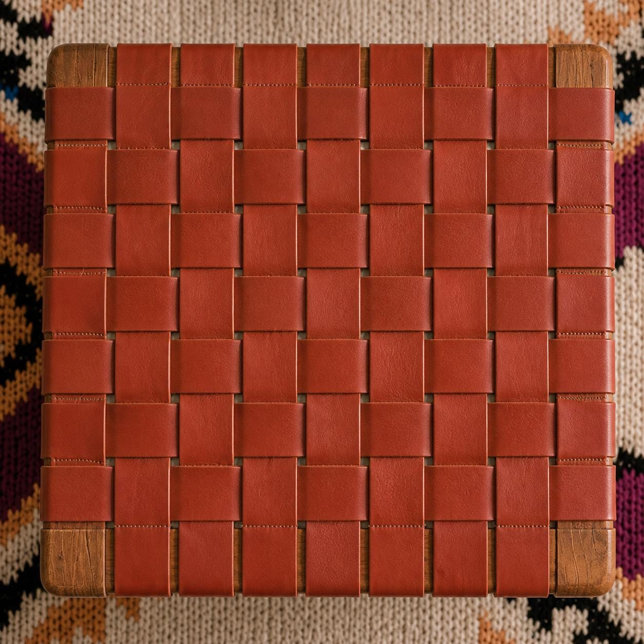 Moroccan Foot Stool — lifestyle scene in a US home