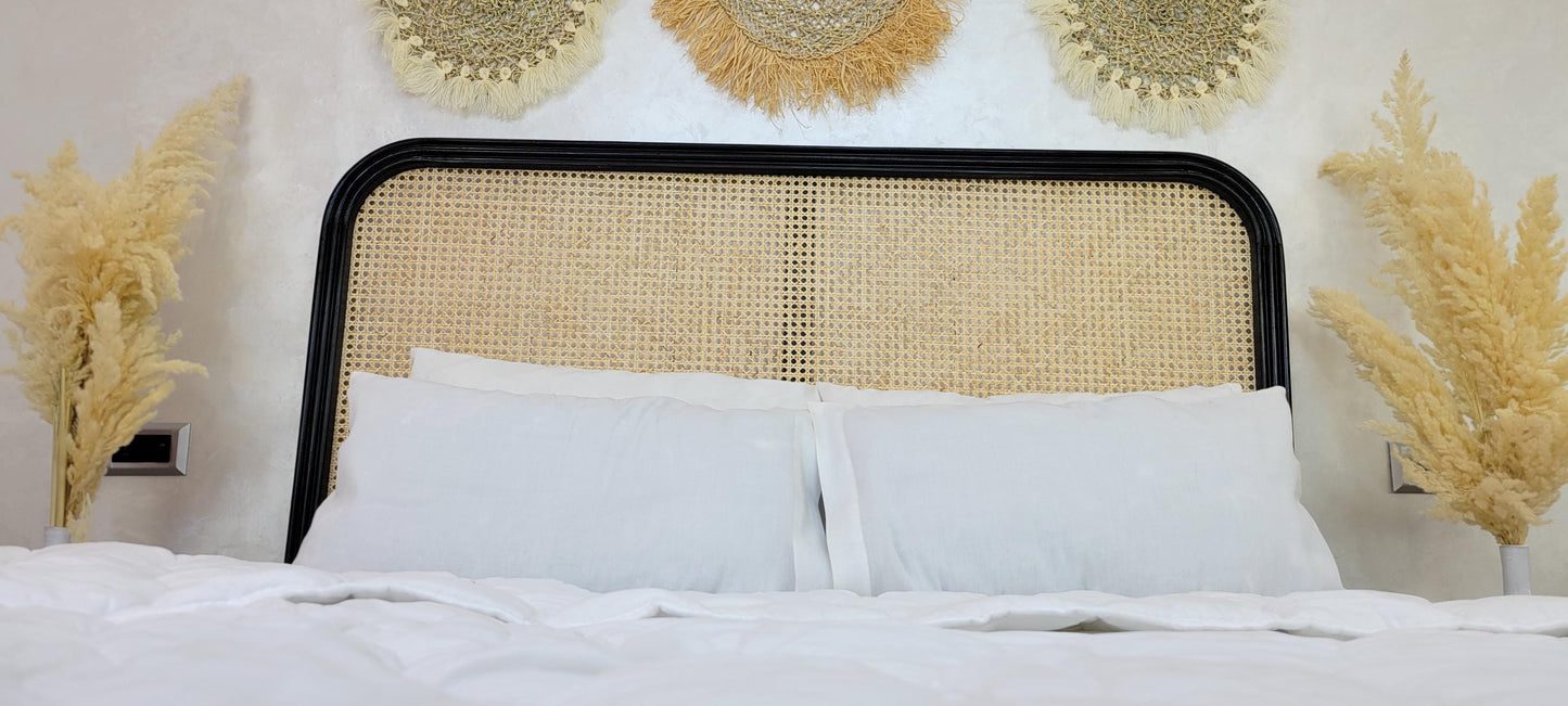 Rattan Headboard — color variation in natural light