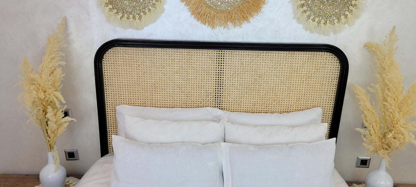 Rattan Headboard — top view showing weave pattern