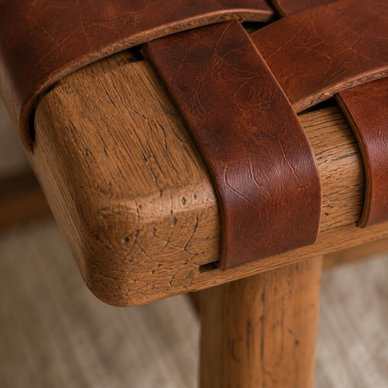 Moroccan Foot Stool — three-quarter angle