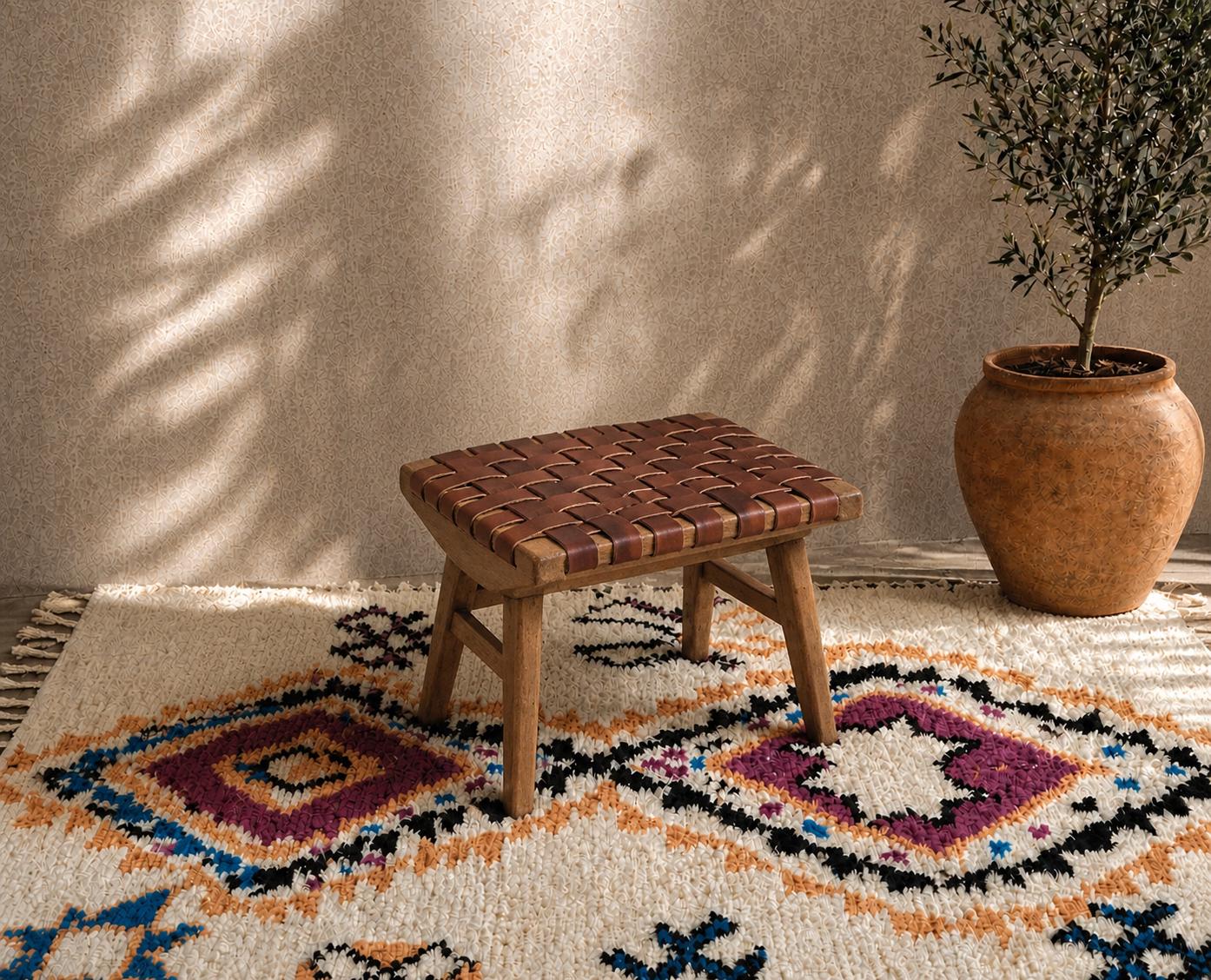 Moroccan Foot Stool — handmade in Marrakesh, Morocco