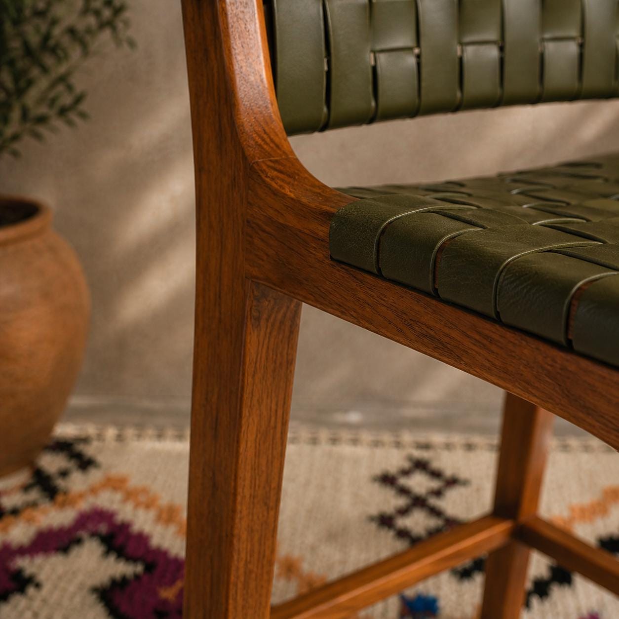Moroccan Bar Stool — alternate angle showing scale
