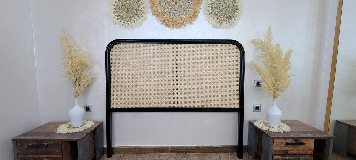 Rattan Headboard — top view showing weave pattern