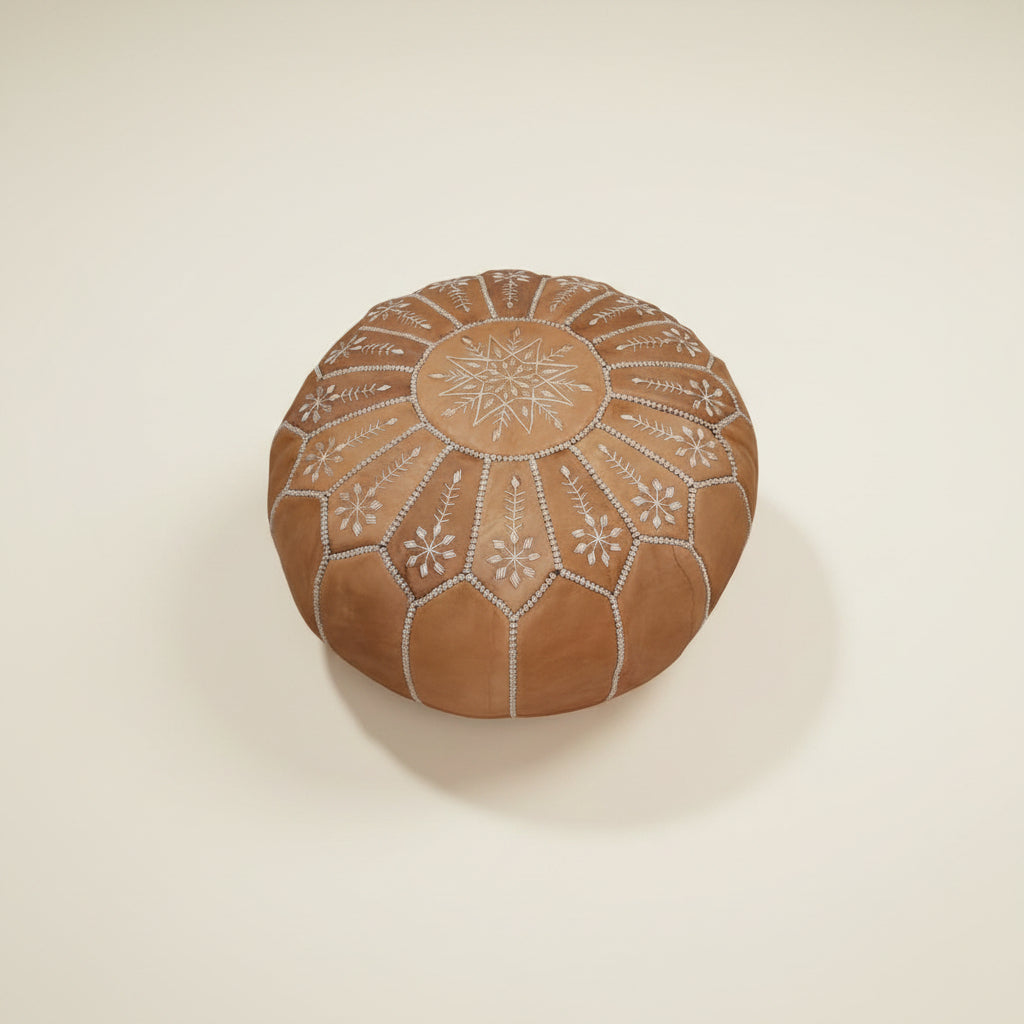 Moroccan Floor Pouf — detail of woven craftsmanship
