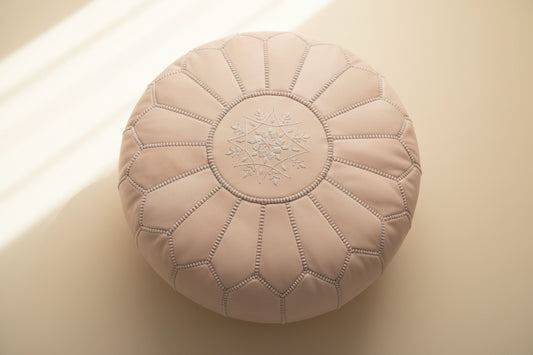 Knit Pouf Ottoman — detail of woven craftsmanship