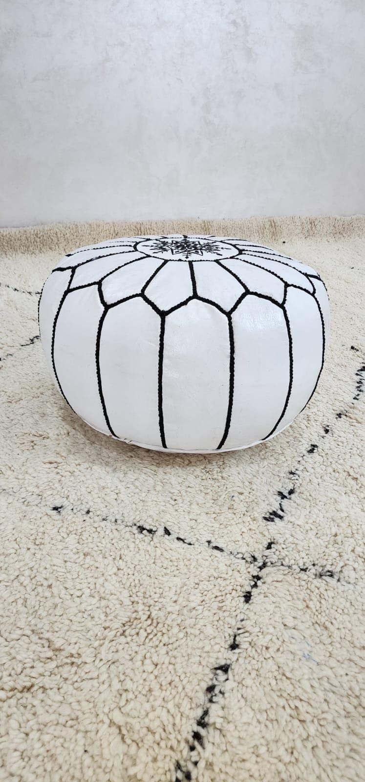 Moroccan Floor Pouf — detail of woven craftsmanship