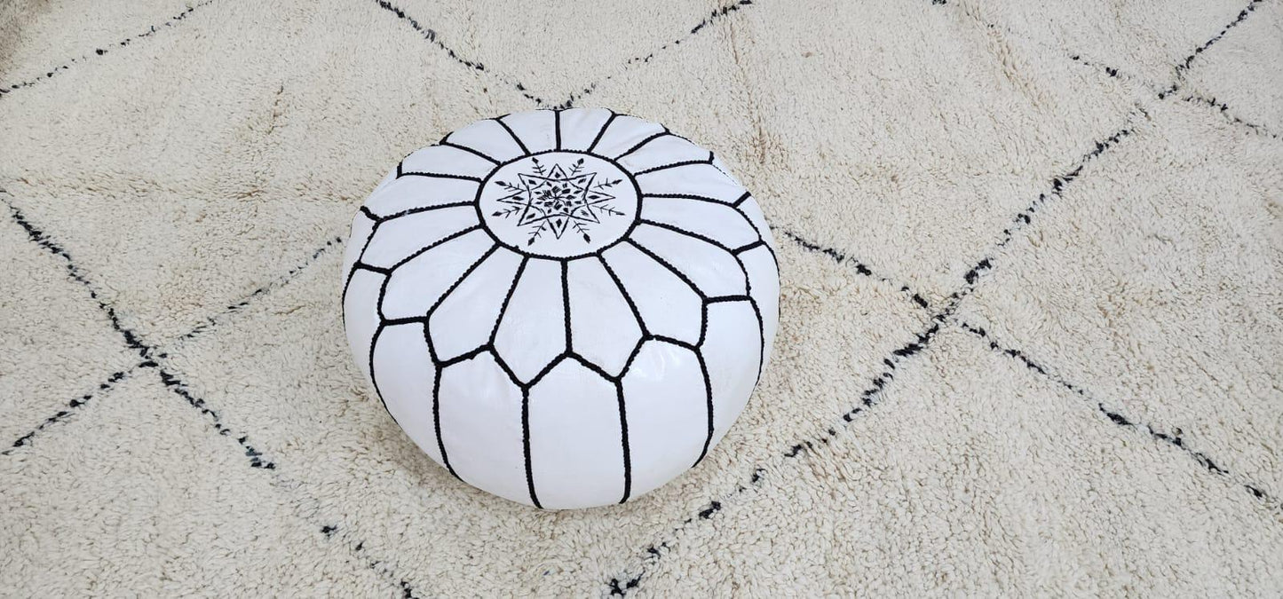 Moroccan Floor Pouf — top view showing weave pattern