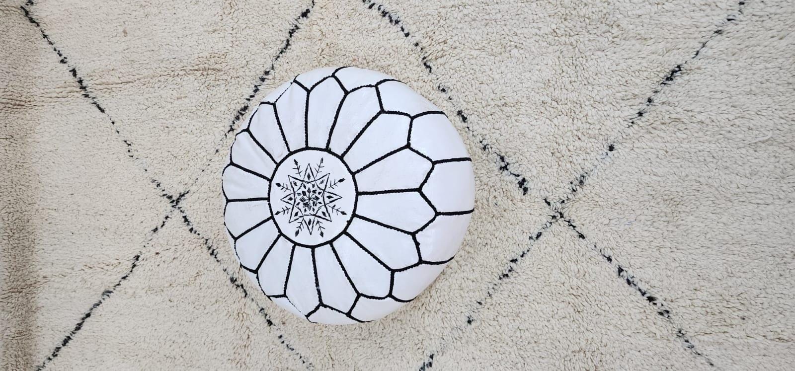 Moroccan Floor Pouf — alternate angle showing scale