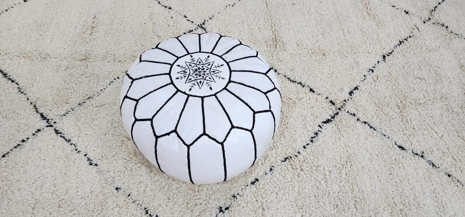 Moroccan Floor Pouf — lifestyle scene in a US home
