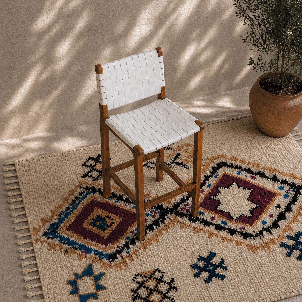 Moroccan Bar Stool — close-up of handmade texture