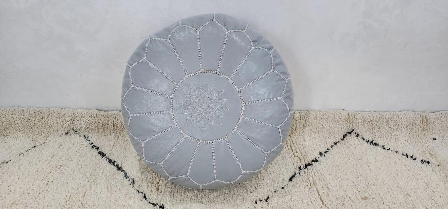 Handcrafted Moroccan Pouf — Boho Unstuffed Ottoman