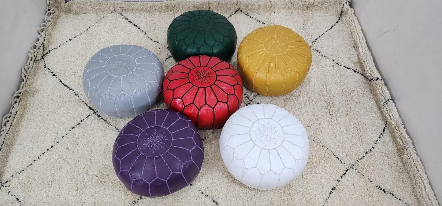 Moroccan Floor Pouf — lifestyle scene in a US home