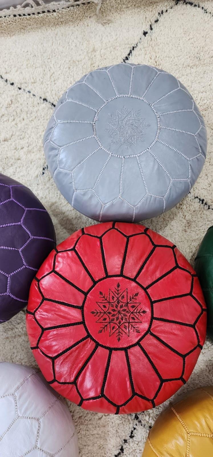 Moroccan Floor Pouf — featured in a minimalist setting