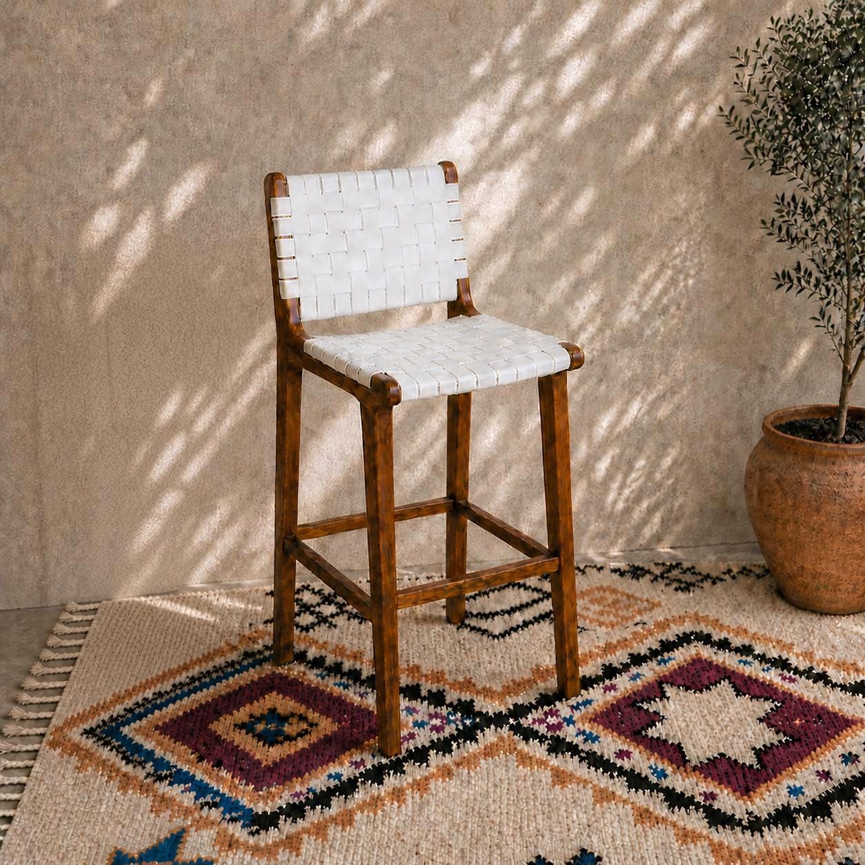 Handmade Moroccan Bar Chair — Boho Kitchen Stool