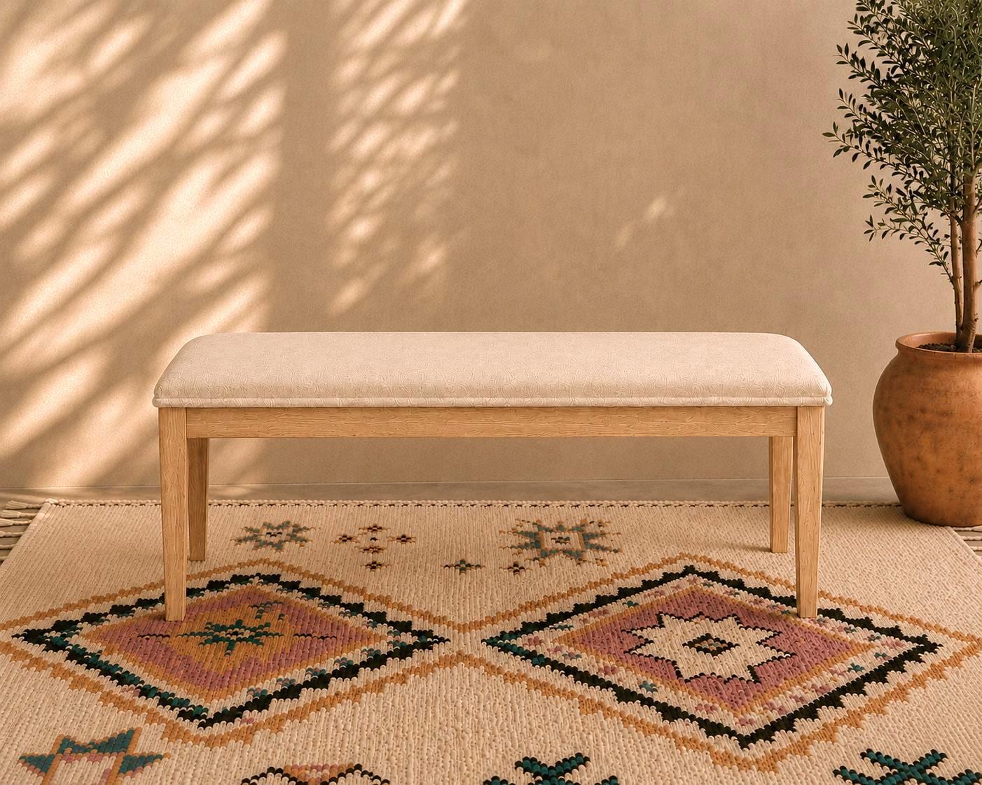 Moroccan Fabric Bench — detail of woven craftsmanship