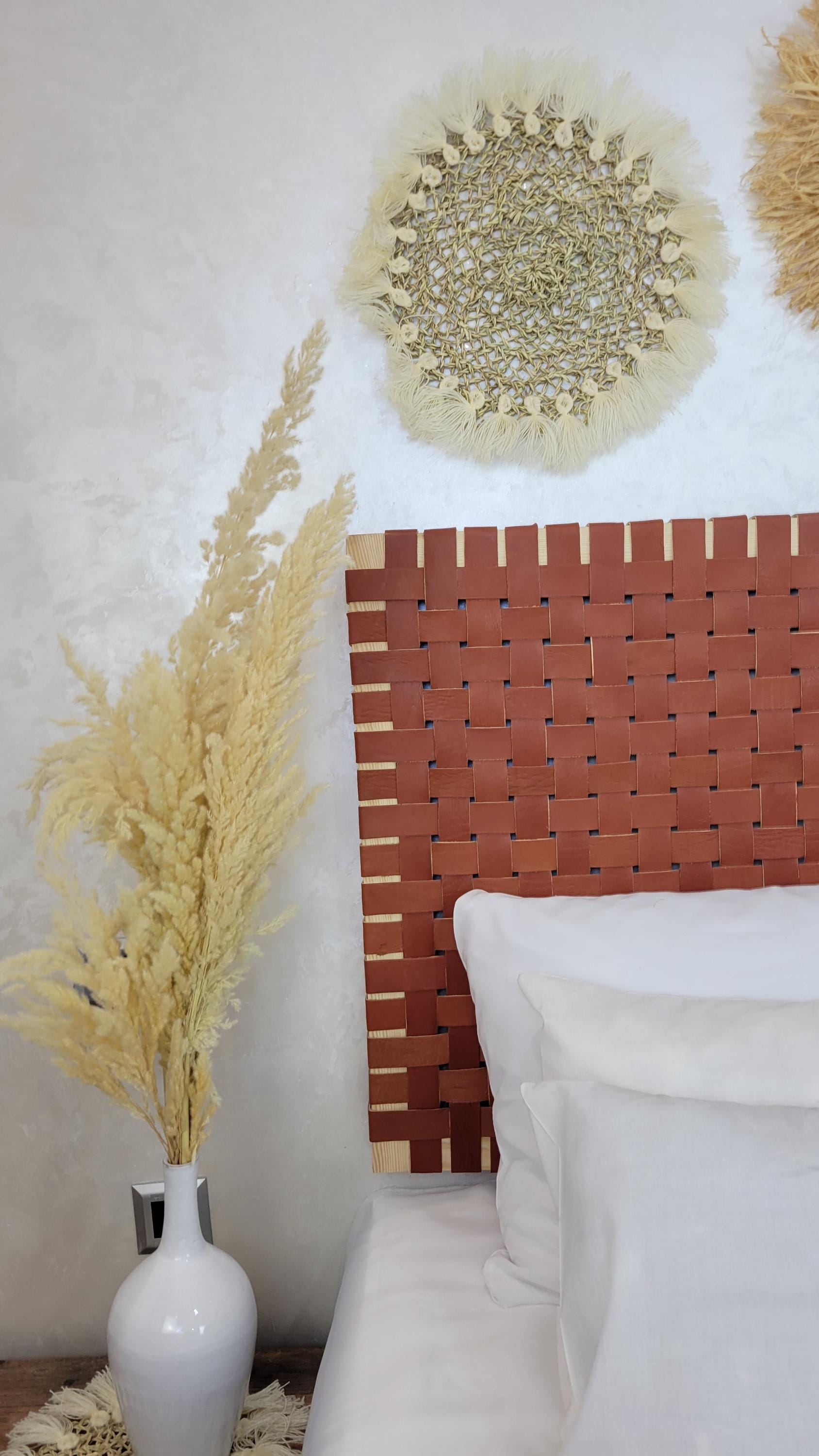 Woven Leather Headboard — lifestyle scene in a US home
