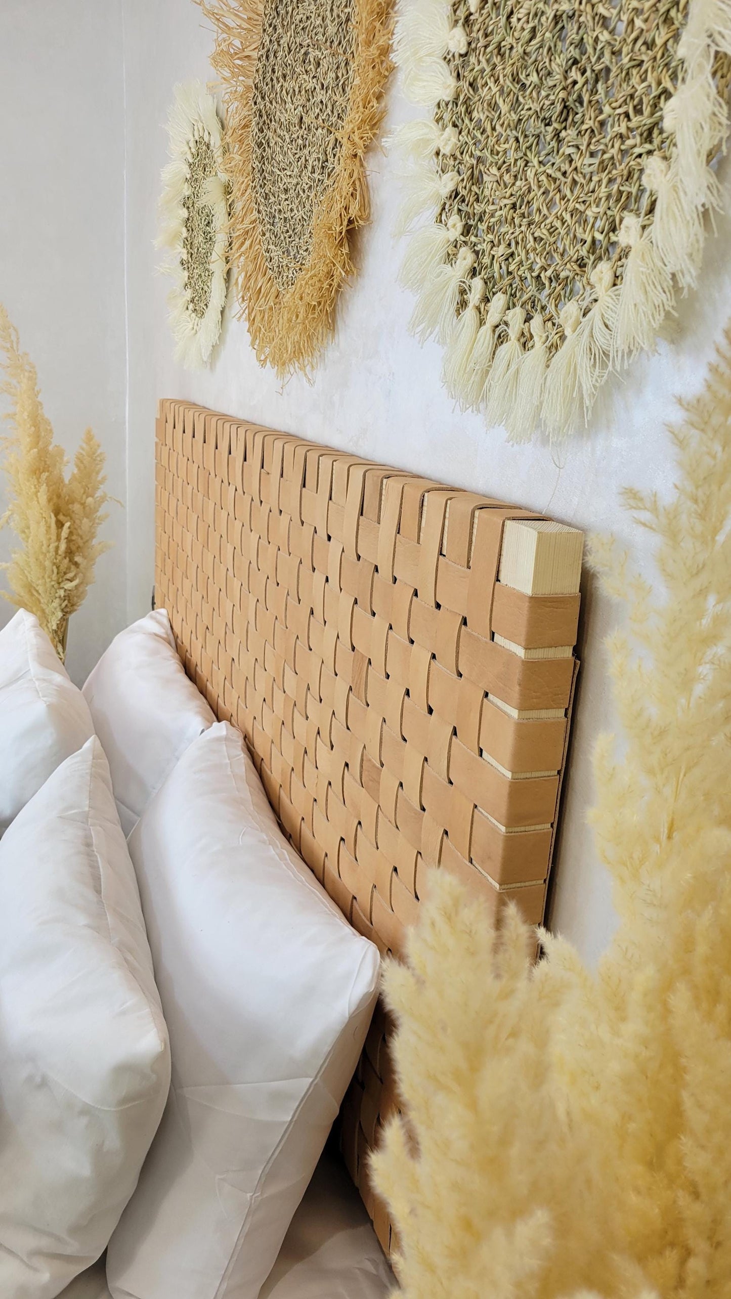 Woven Leather Headboard — lifestyle scene in a US home