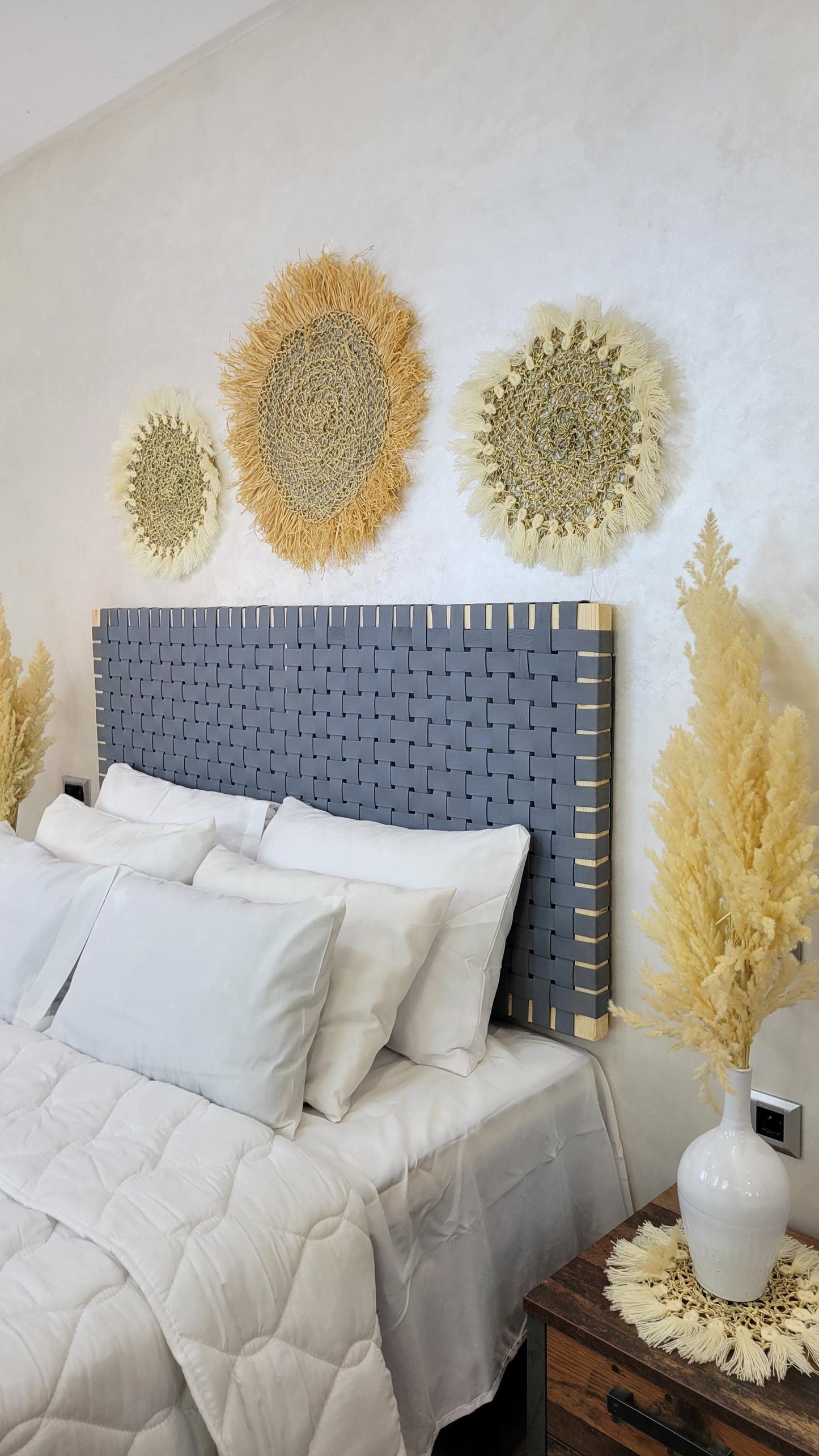 Luxury Modern Boho Leather Headboard — Bed Backrest