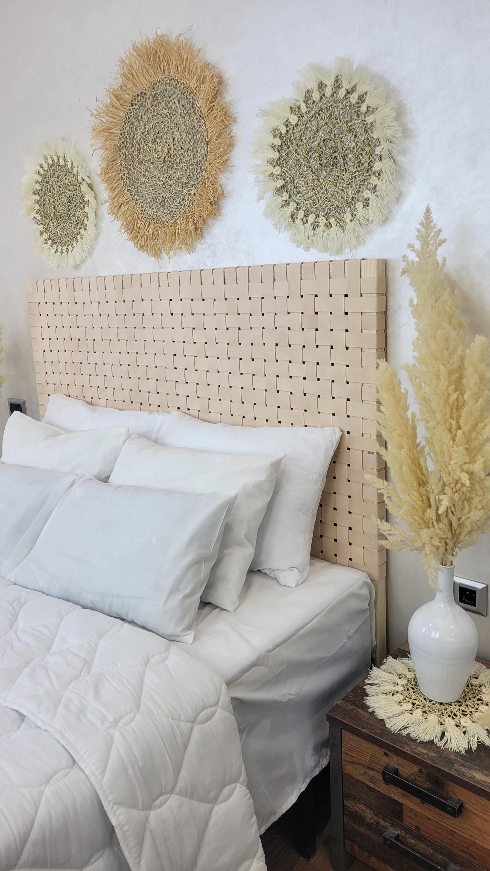 Luxury Wall Mounted Leather Headboard — Rustic Modern