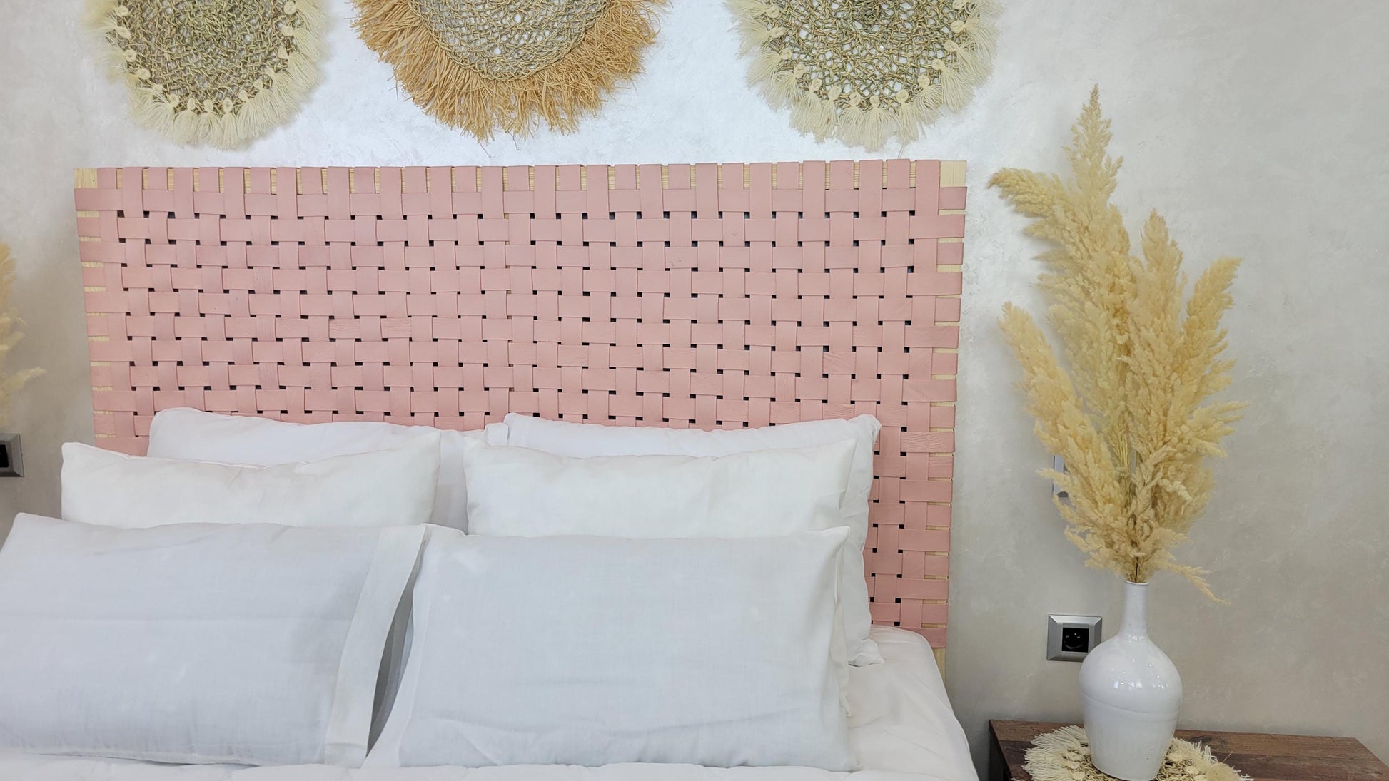 Woven Leather Headboard — lifestyle scene in a US home