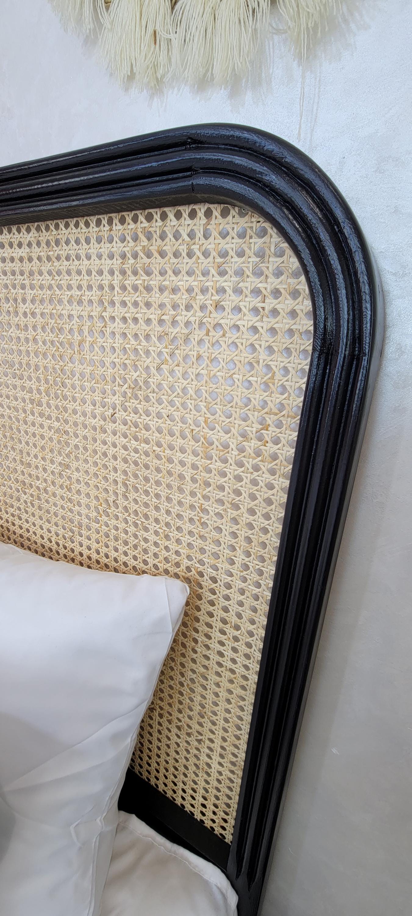 Rattan Headboard — natural color, artisan finish