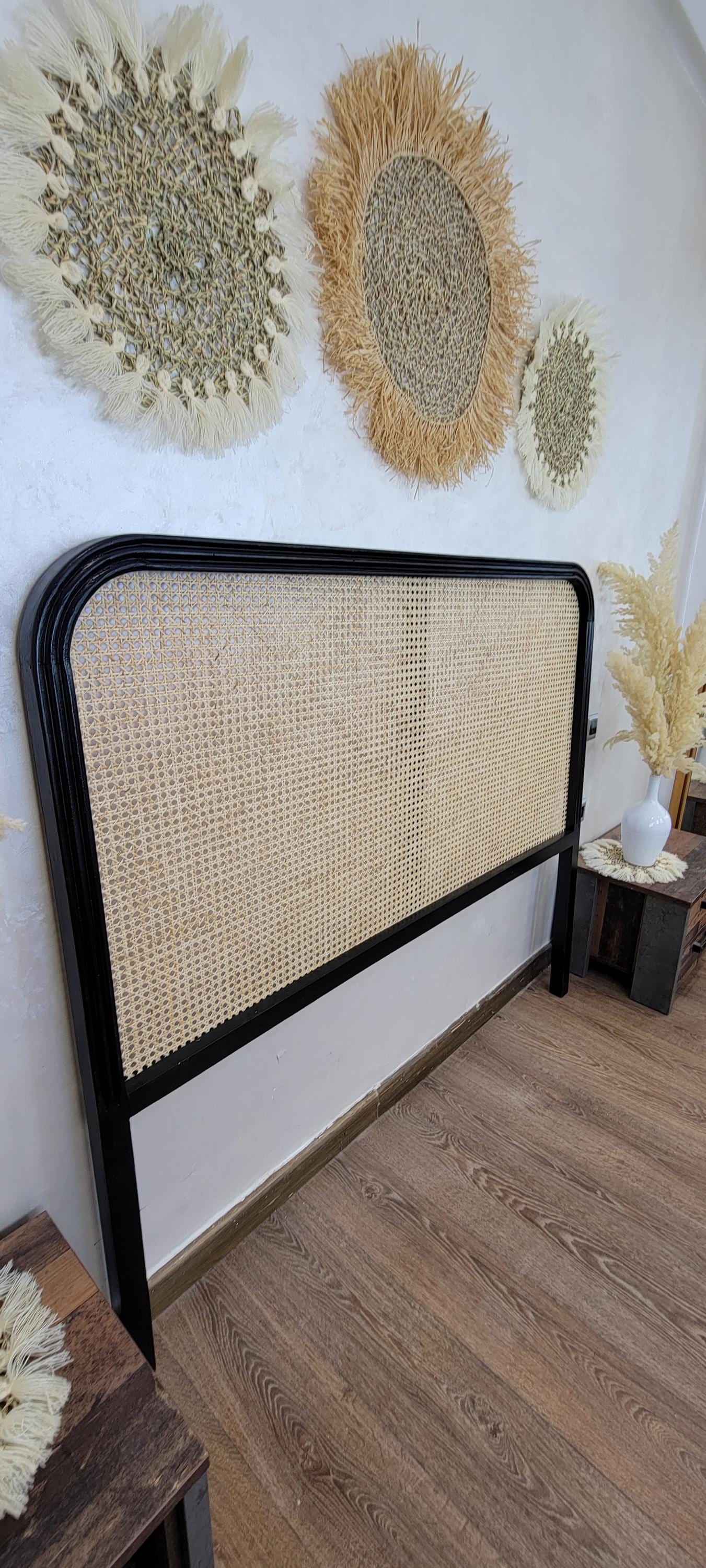 Rattan Headboard — color variation in natural light