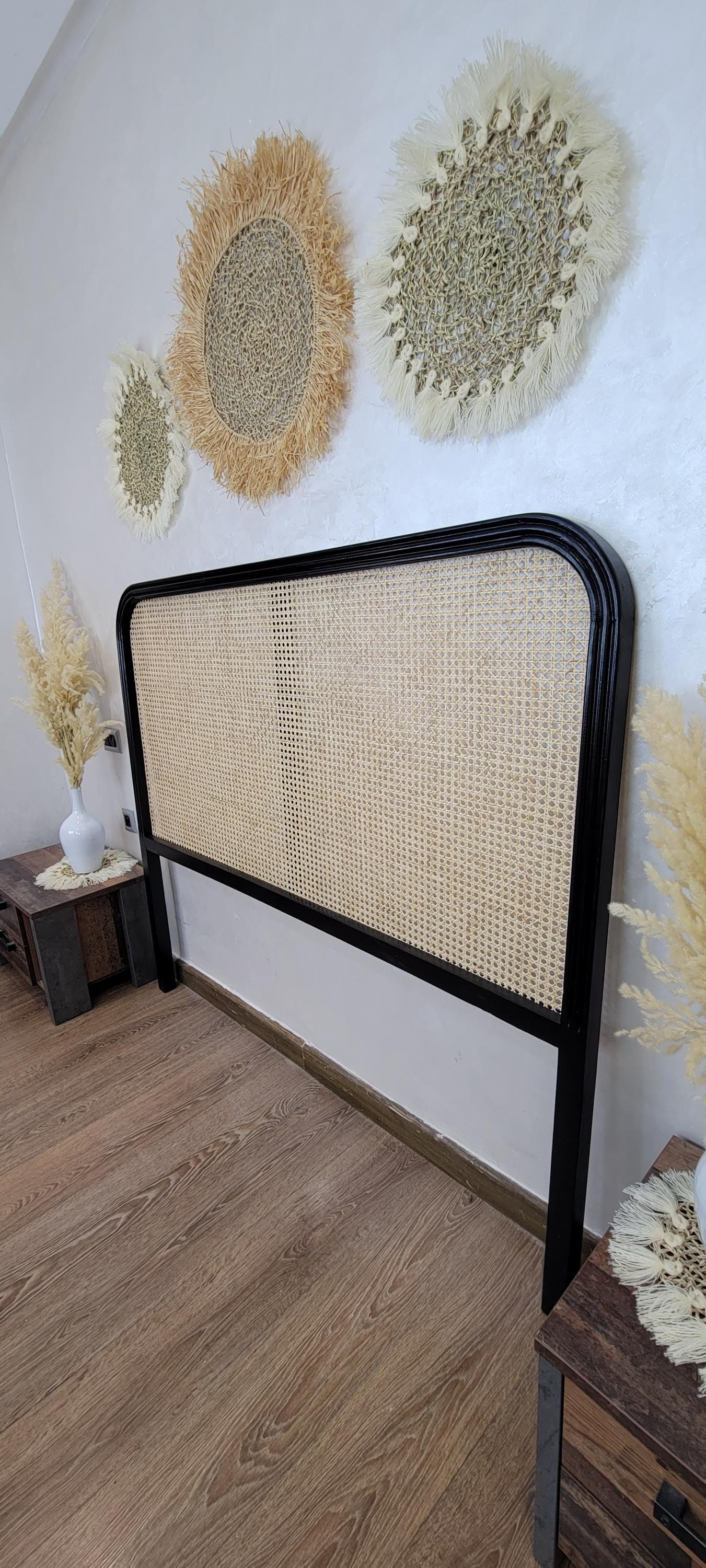 Handmade Rattan Headboard — Coastal Boho Cane