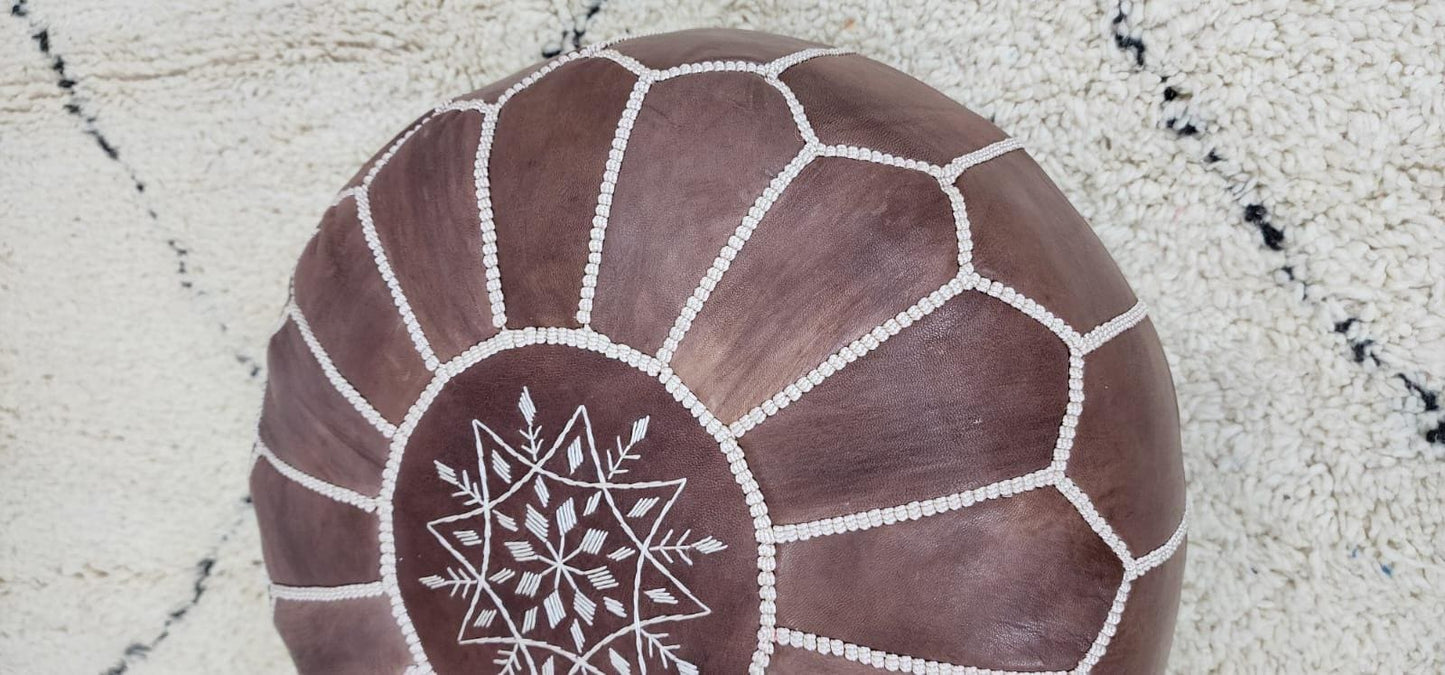 Moroccan Floor Pouf — close-up of handmade texture
