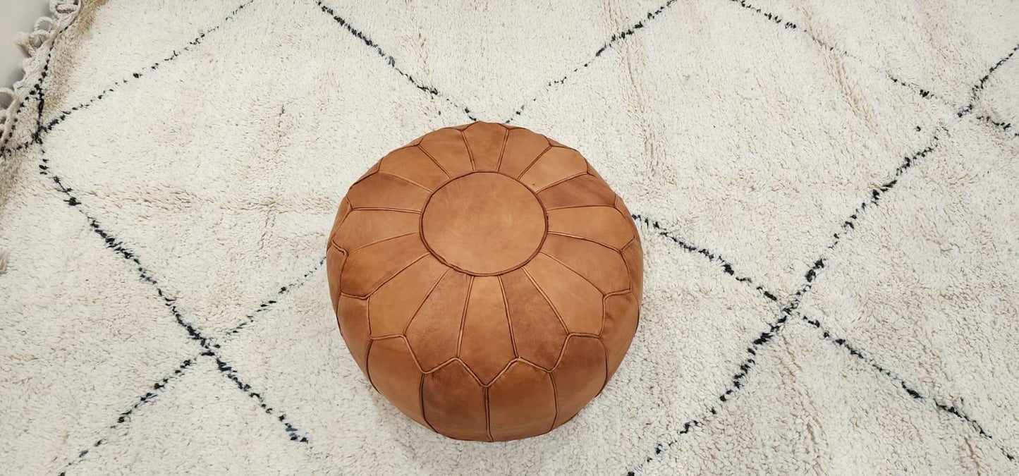 Moroccan Floor Pouf — close-up of handmade texture