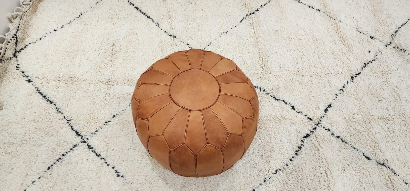 Moroccan Floor Pouf — close-up of handmade texture