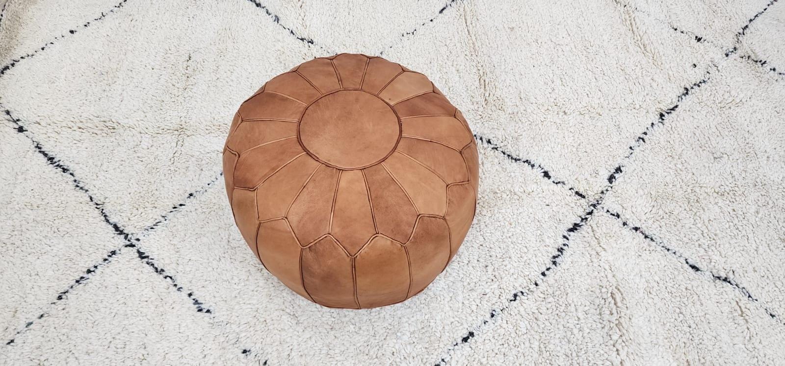 Moroccan Floor Pouf — styled in a modern boho living room