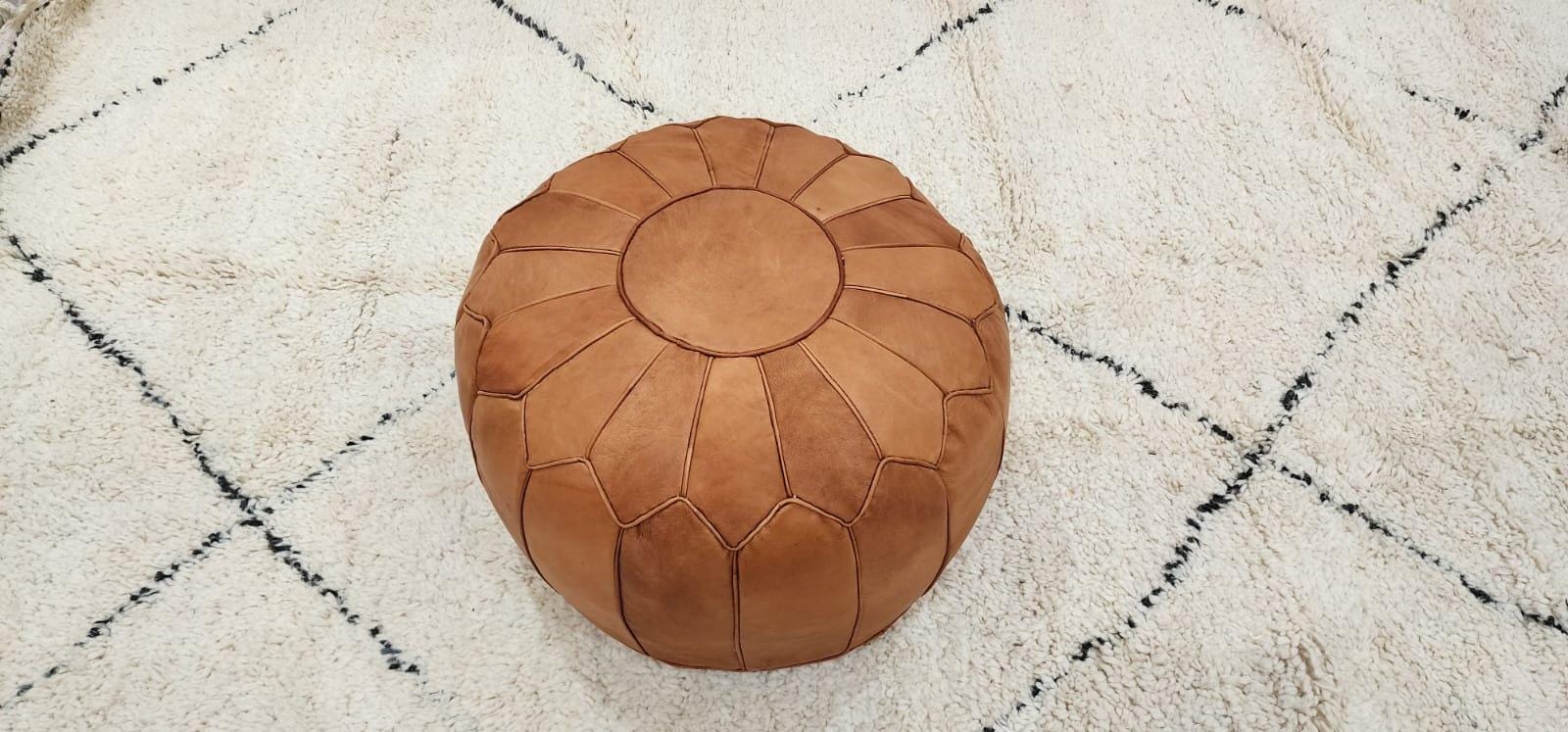 Moroccan Floor Pouf — lifestyle scene in a US home