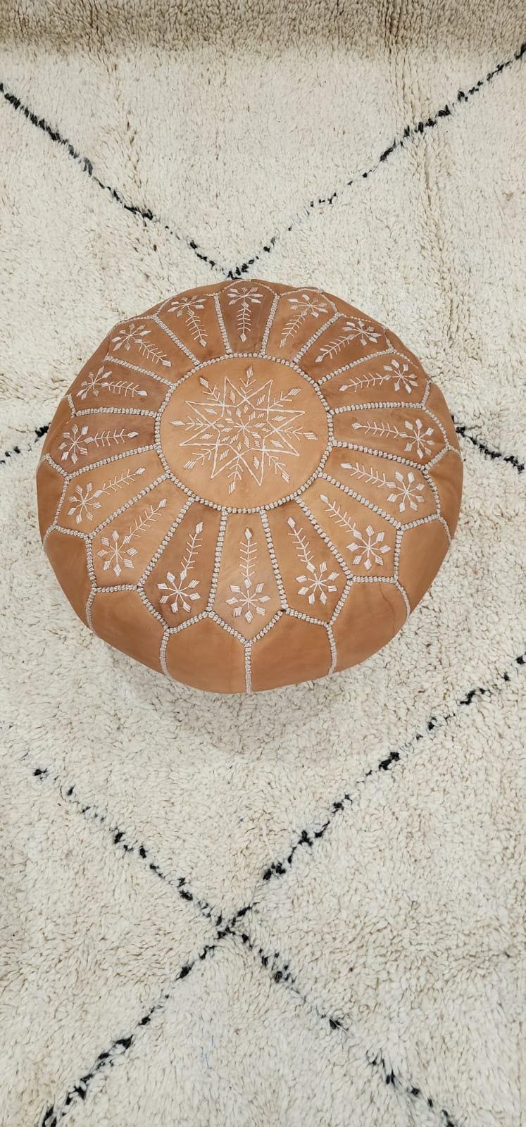 Moroccan Floor Pouf — alternate angle showing scale