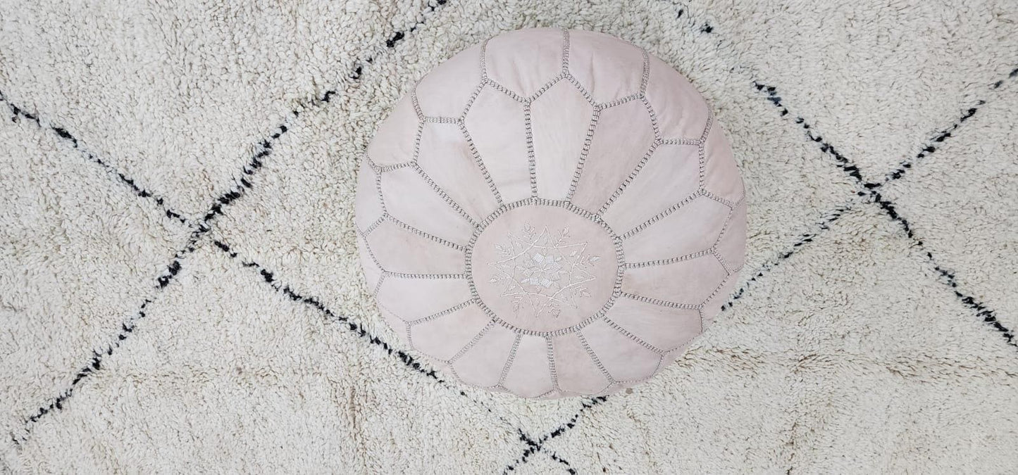 Knit Pouf Ottoman — color variation in natural light