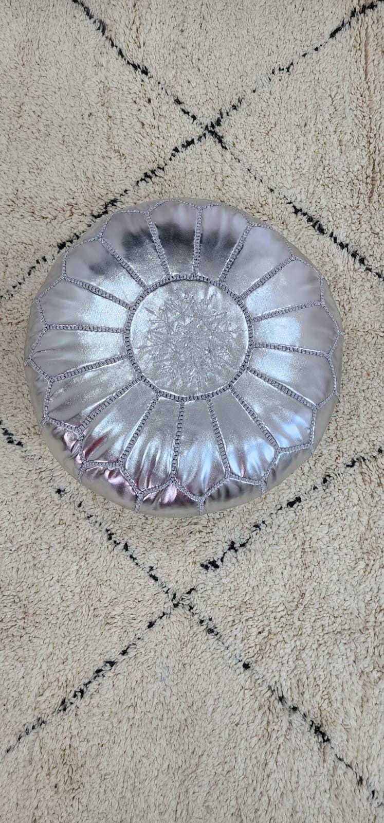 Knit Pouf Ottoman — styled in a modern boho living room
