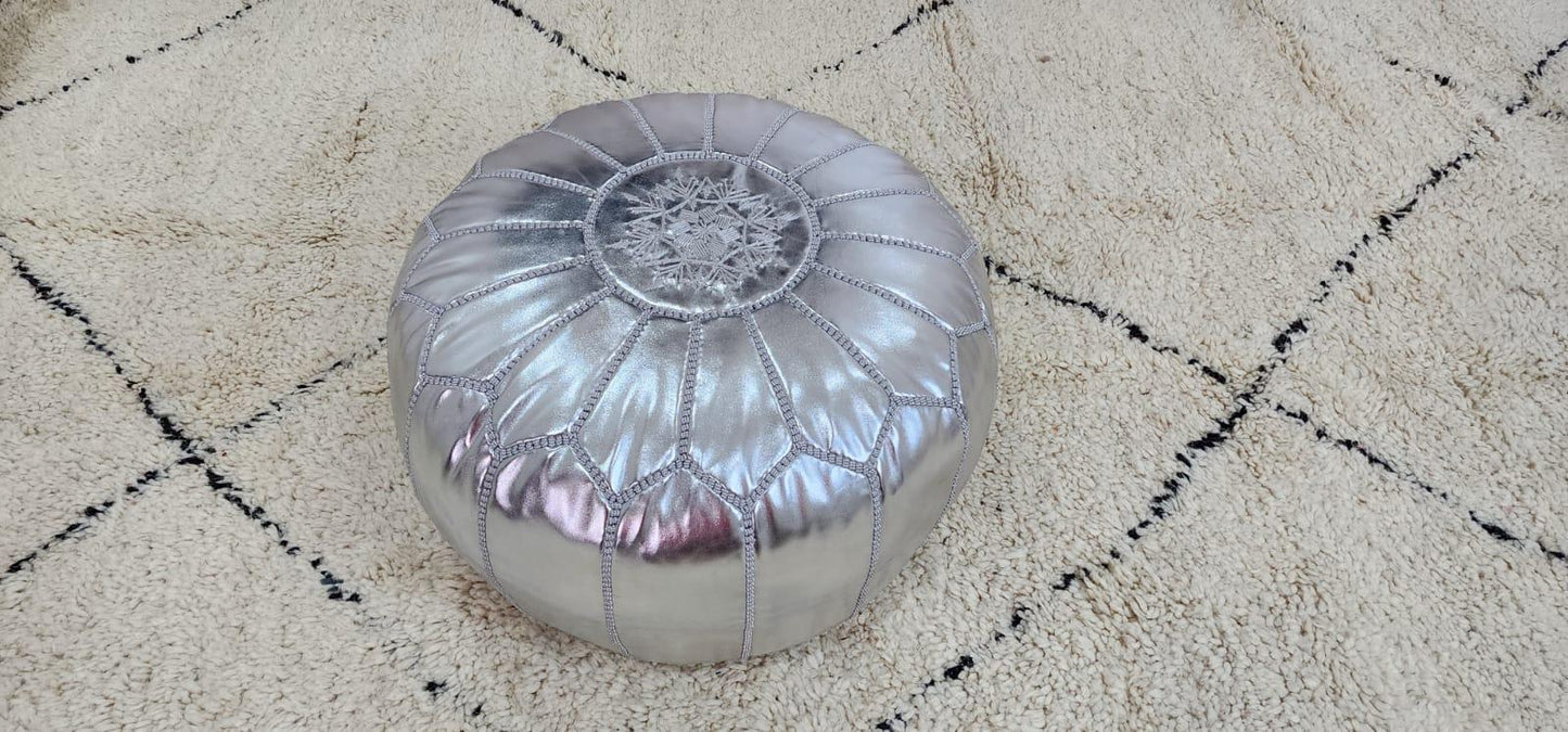 Knit Pouf Ottoman — close-up of soft cotton texture