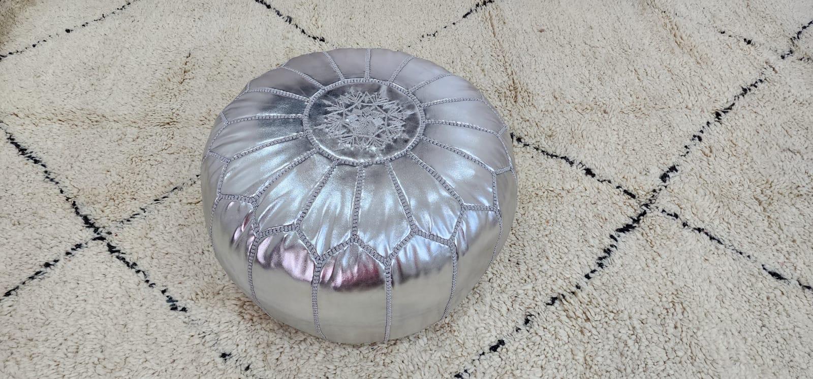 Knit Pouf Ottoman — close-up of soft cotton texture