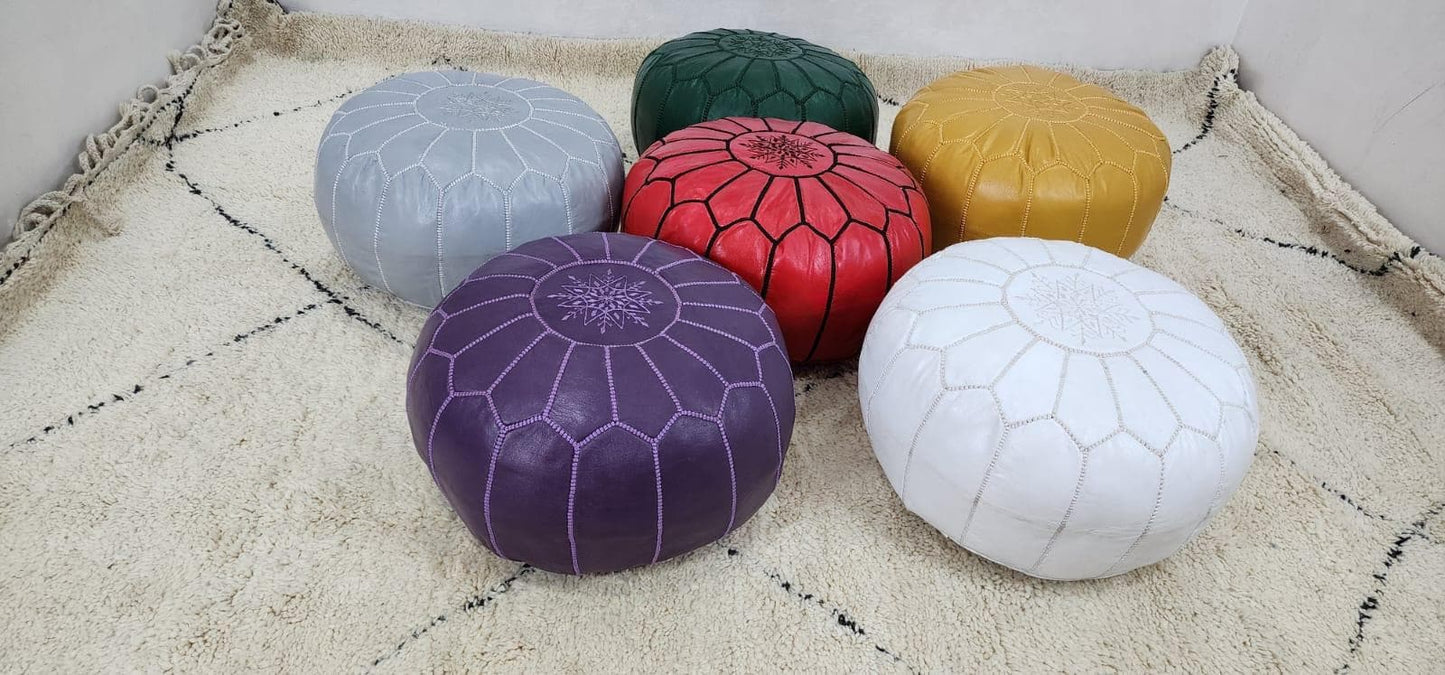 Moroccan Floor Pouf — accent piece in bohemian interior