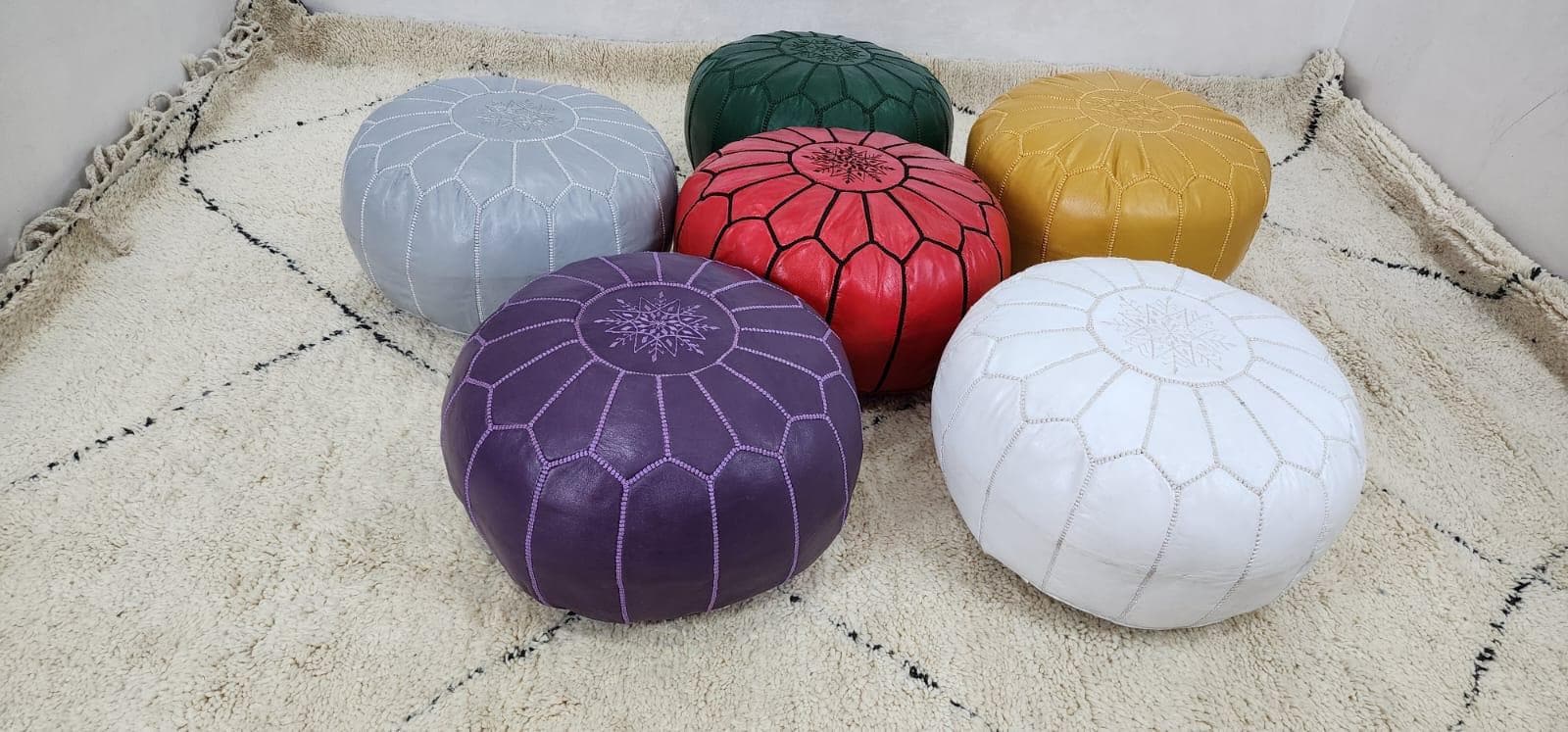 Moroccan Floor Pouf — accent piece in bohemian interior