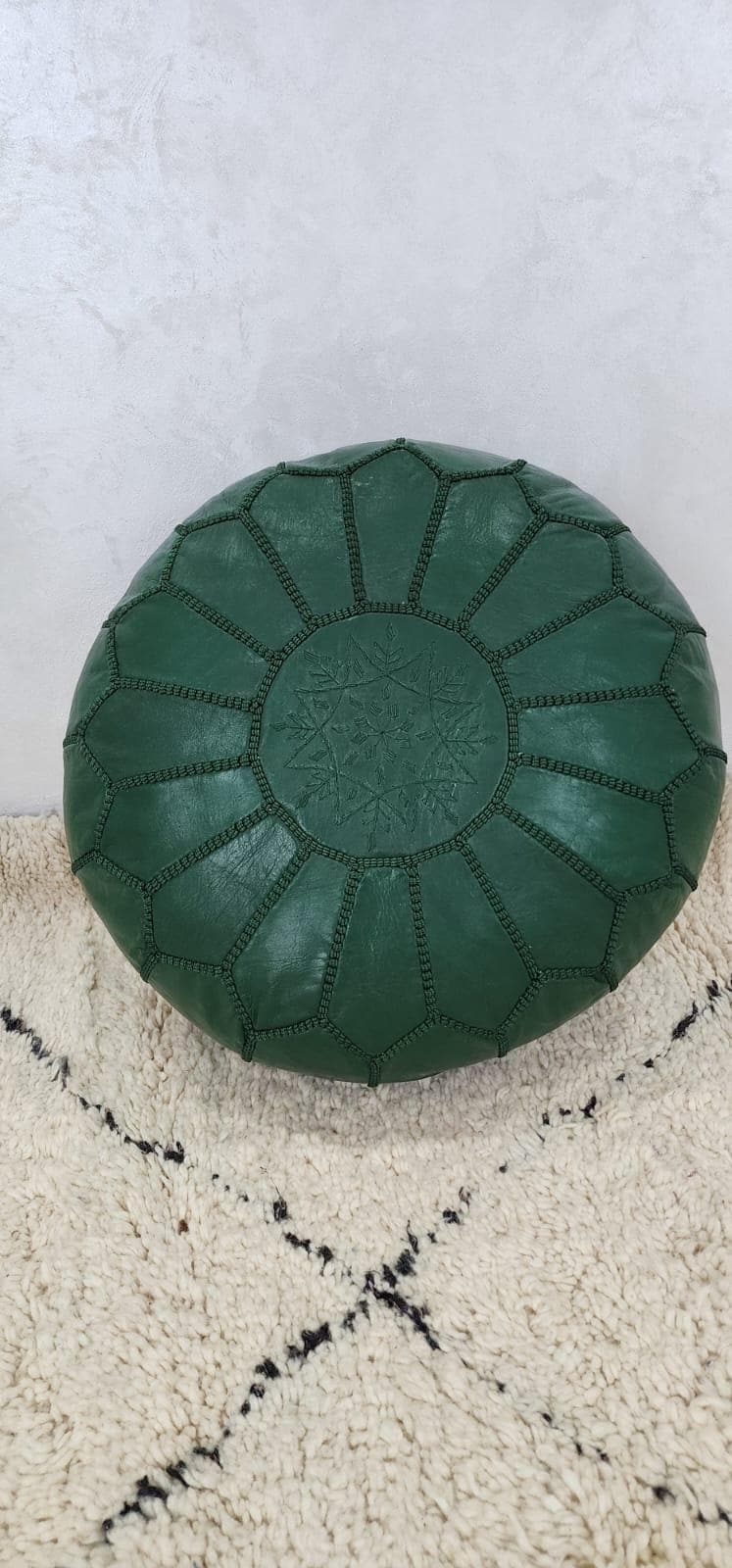 Moroccan Floor Pouf — entryway scene with natural light