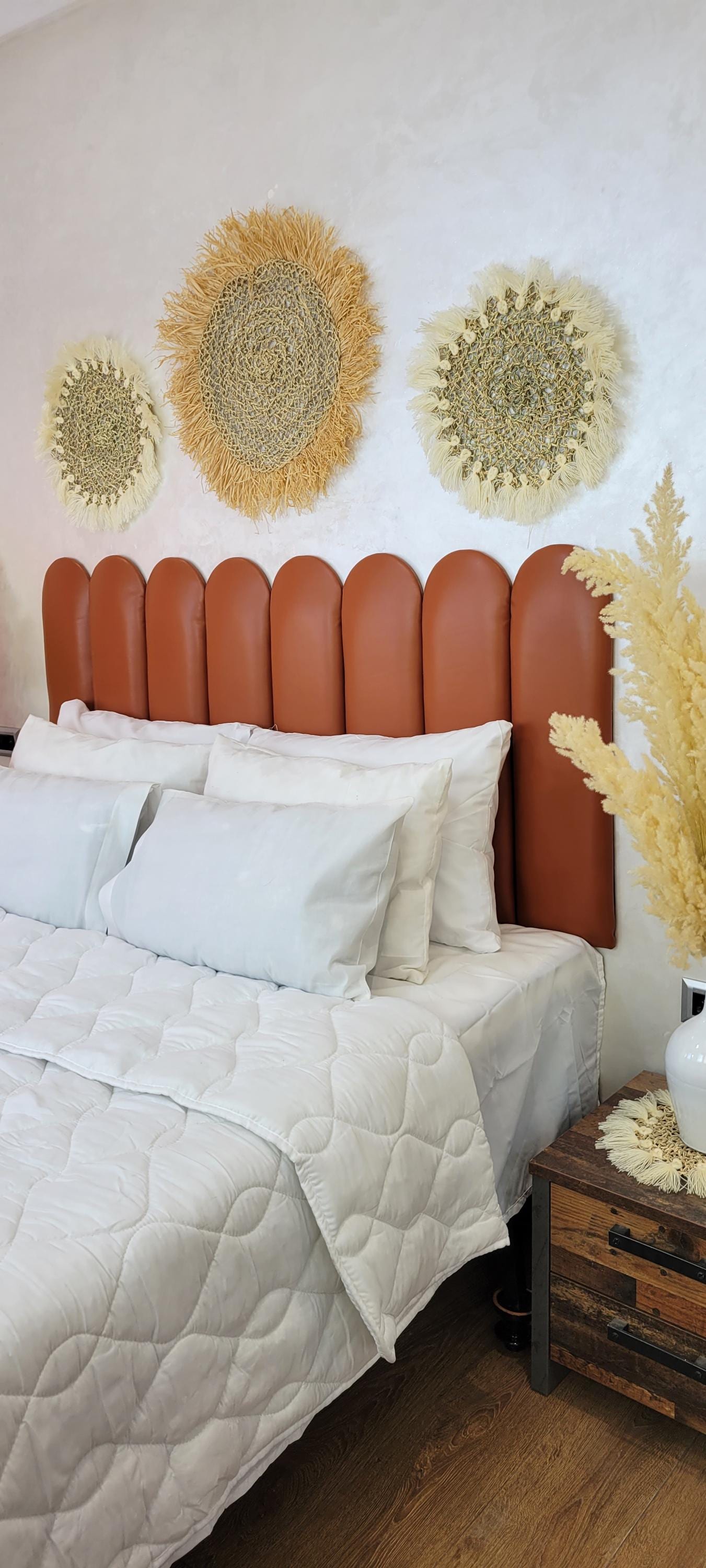 Modern Luxury Upholstered Leather Headboard — Wall Mounted