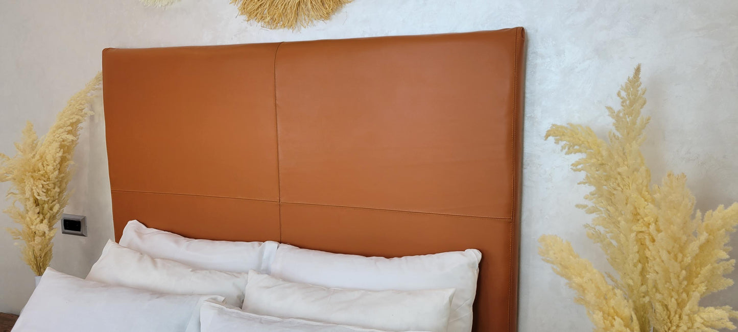 Upholstered Leather Headboard — top view showing weave pattern