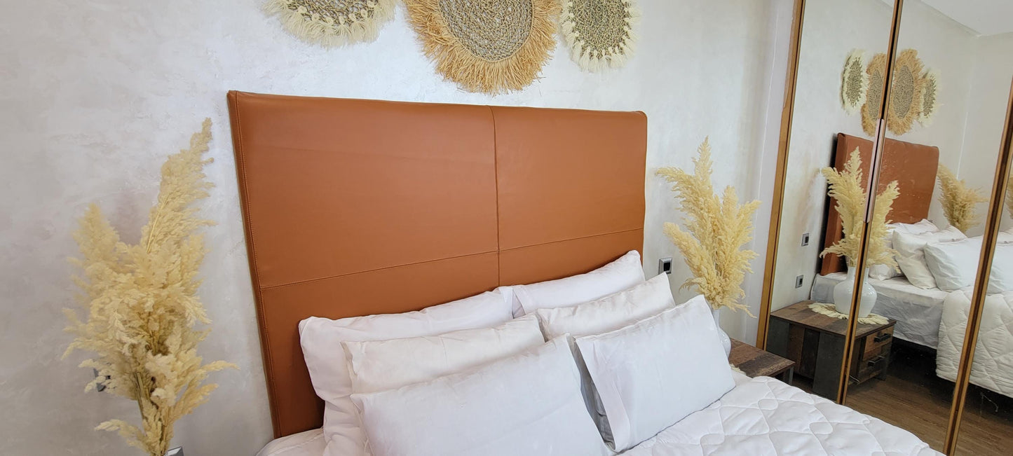 Elegant Leather Upholstered Headboard — Luxury Padded